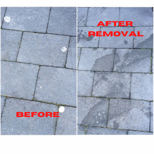pathways showing a before and after chewing gum removal service 