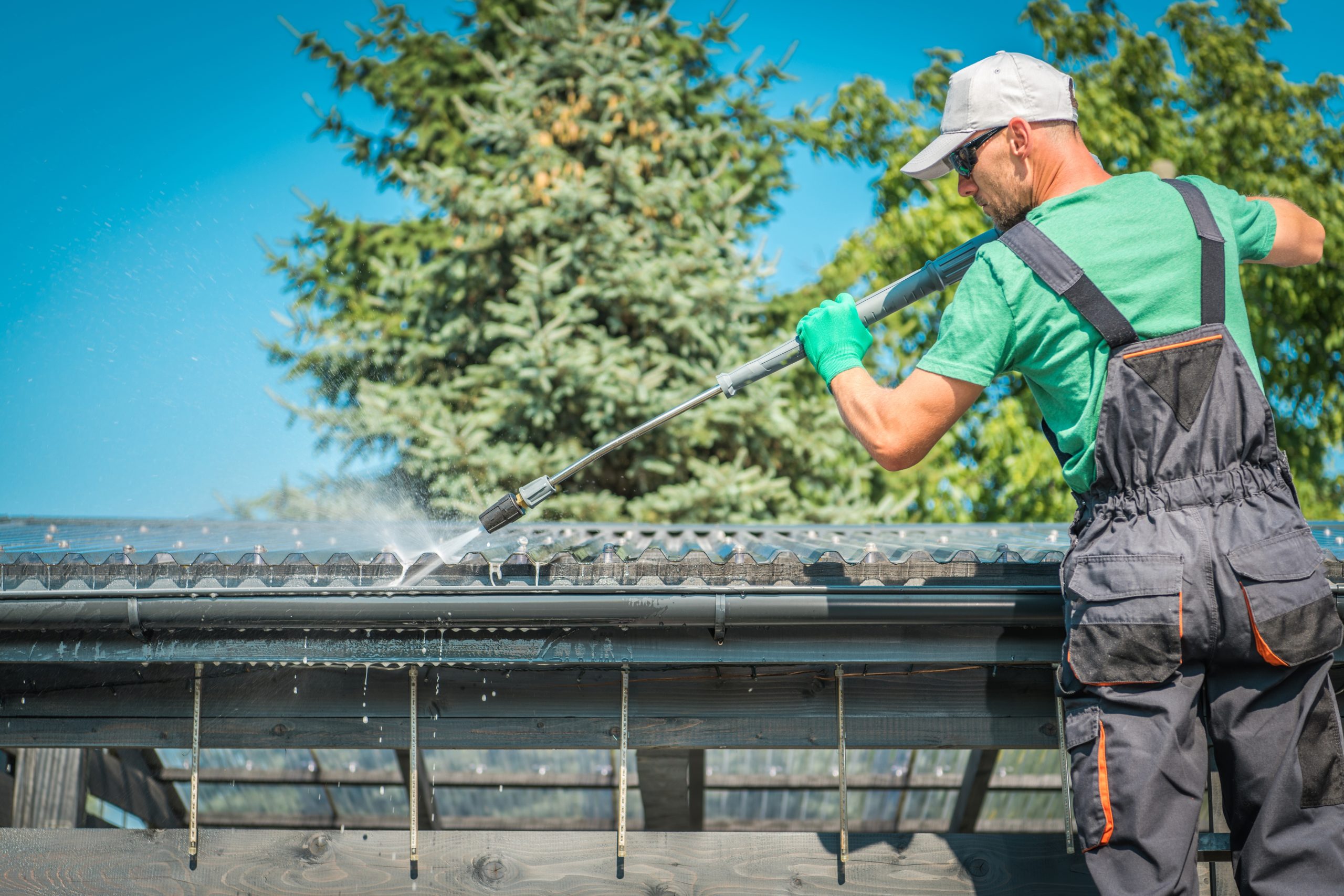 Moss removal from roof and gutters by fox facilities management 